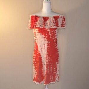 Exist Tie Dye Off the Shoulder Dress Beach Coverup L